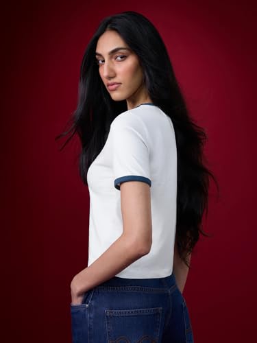 The Souled Store Winnie The Pooh: Eeyore Women and Girls Short Sleeves Round Neck White Embroidered Cotton Regular Fit Lightweight Everyday Streetwear Crop T-Shirt