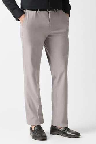 Men Grey Solid Trousers