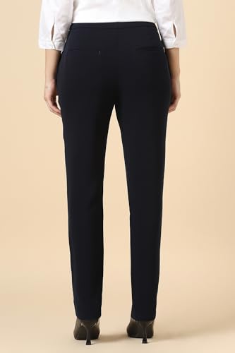 Women Navy Solid Formal Trousers