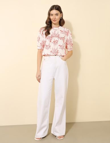 U.S. POLO ASSN. Floral Printed Top (UWSS25TOP249_Multi-Colour_S)