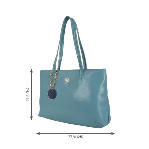 Baggit Women Blue Tote Handbag Medium Size | Ladies Stylish Casual Purse Bag