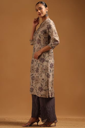 Soch Womens Beige Desert Storm Floral Kurta
