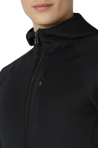 Van Heusen Men Black Solid Casual Jacket