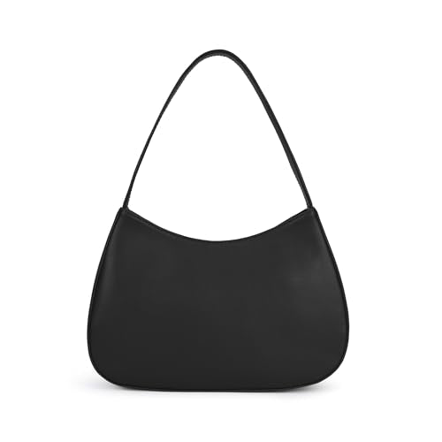 Fastrack Curve Shoulder Bag | Black Pebbled Faux-Leather Women’s Handbag | Gold Hardware Finish with Sturdy Handle, Zipper Closure & Organised Storage