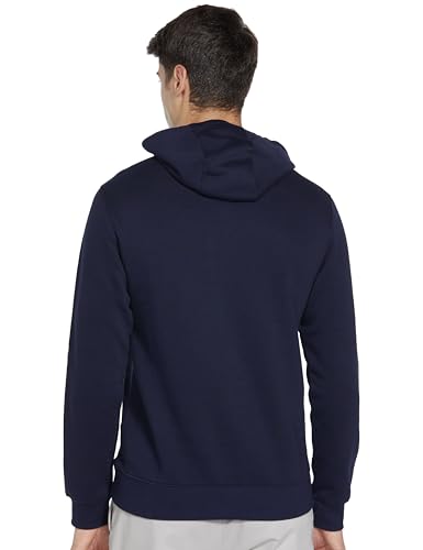Wildcraft Men Sierra Solid Cotton Blend Hooded Casual Sweatshirt, Full Sleeve - Regular fit, Navy Blue, Medium