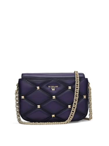 Da Milano Genuine Leather Purple Sling Bag (01441) (Small)