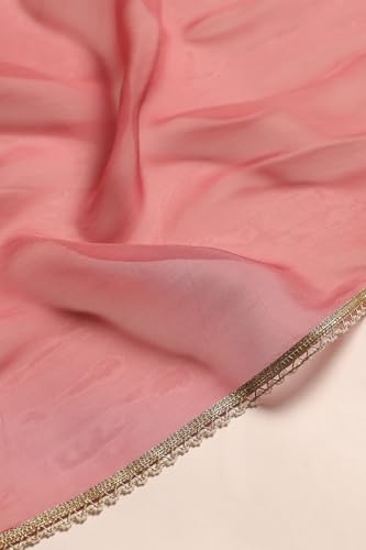 Soch Womens Onion Pink Tissue Floral Salwar Suit With Beads