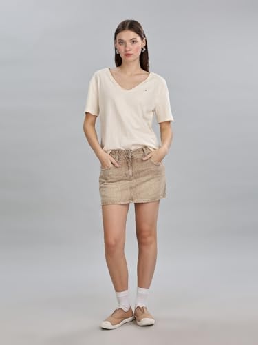 Women Beige Printed Tshirts