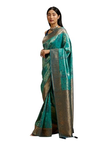MOHEY Women's Green Art Silk Zari Weave Saree (Green)