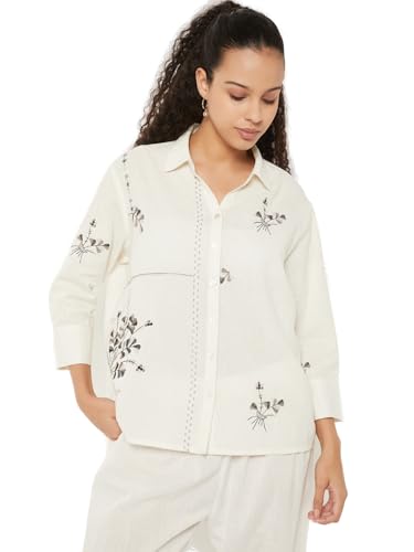 Max Women Embroidered Shirt (White_M)