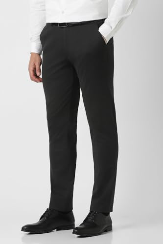 Men Black Solid Formal Trousers