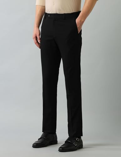 Arrow AutoFlex Regular Fit Trousers_ARAJTR2151_38 Black