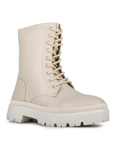 Inc.5 Womens Cream Casual Solid Round Toe Flat Boots