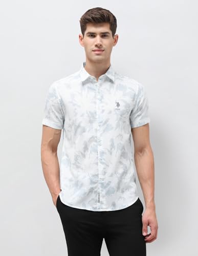 U.S. Polo Assn. Denim Co. Men's Dobby Floral Printed Shirt