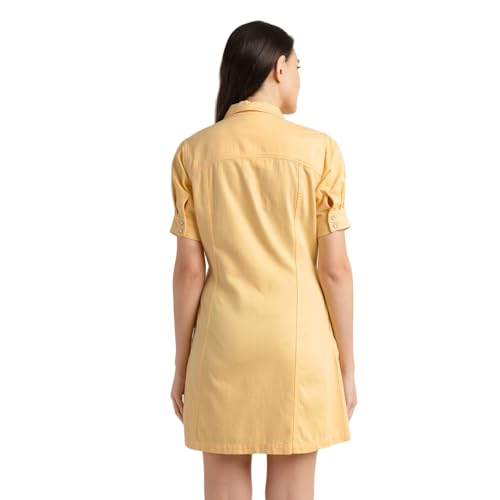 Levi's Women's Cotton A-Line Above The Knee Dress (Yellow)