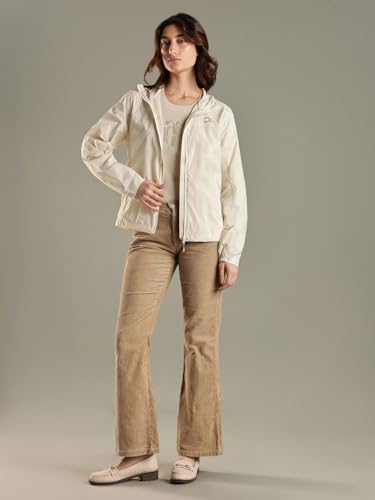 Regular Fit Nylon Hooded Neck Windcheater Jacket