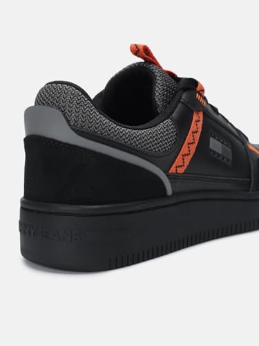 Colorblock Black Leather Sneakers