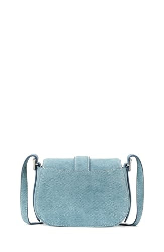 kate spade new york Nouveau Textured Leather Mini Saddle, Denim Blue Multi, One Size, Nouveau Denim Suede Mini Saddle