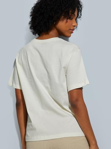 Max URB_N Women Printed Relaxed Fit T-Shirt (Beige_XS)