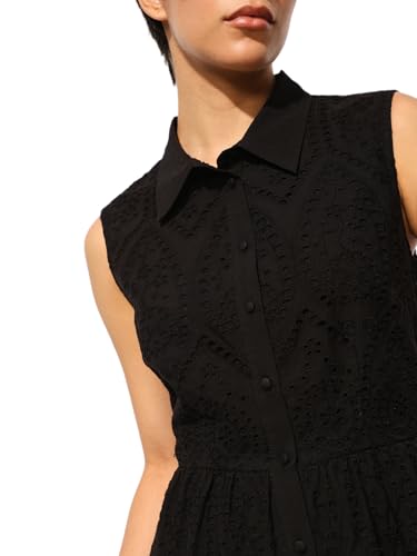 ONLY Women's Fit and Flare Black Dress