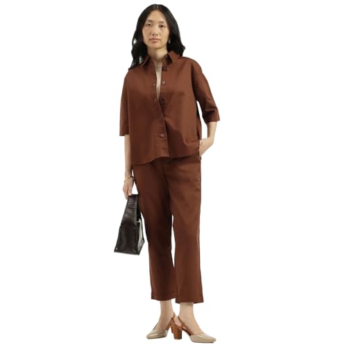 United Colors of Benetton Solid Pants (Size: S)-25A4AGH558X5GBR6 Brown