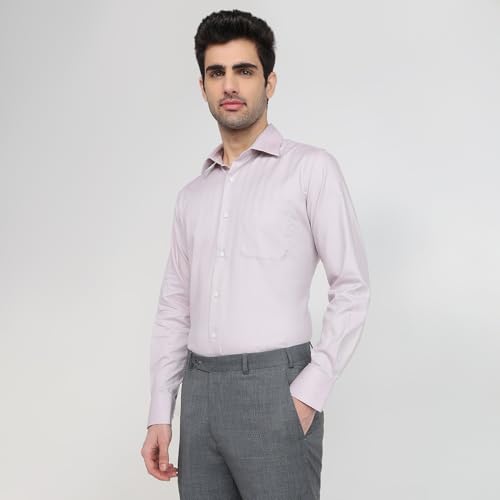 Raymond Fawn Solid Chambray Pattern Men Long Sleeve Casual Shirt