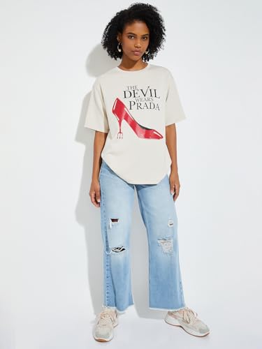 Max URB_N Women Oversized Devil Wears Prada T-Shirt (White_XXL)