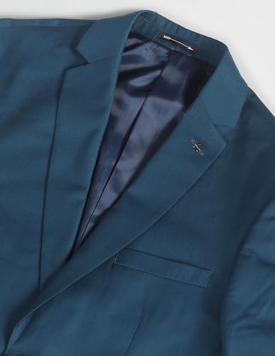 Arrow Men Polyester Regular Fit Double Breasted Business Suit Pants Set (ARAGSU5585_Teal