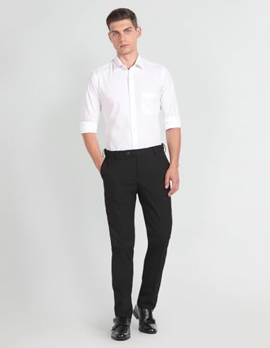 Arrow Mid Rise Patterned Trousers Black