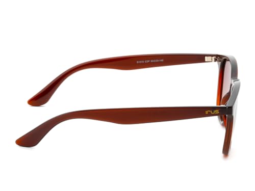 IRUS Men Oval sunglasses | 100% UV protection and polarized | Small Size | Brown Polarized Tri Acetate Cellulose lens