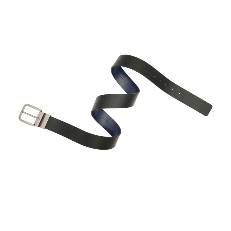 United Colors of Benetton Men's Reversible Leather Belt Grifton | Color - Black+Navy | M 90Cm | Formal & Casual | Ideal For Gifting