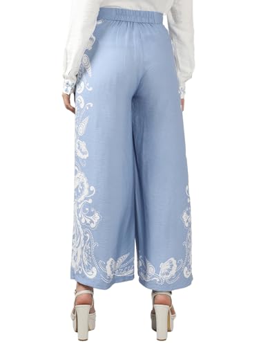 VERO MODA Women Flared Blue High Rise Pants