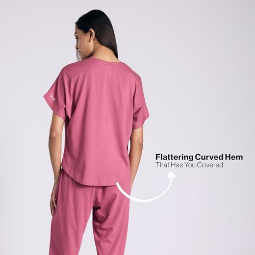 NYKD by Nykaa Buttery Soft Modal Cotton Pyjama Coord Set of 2 with Round Neck Graphic Tee Nys932