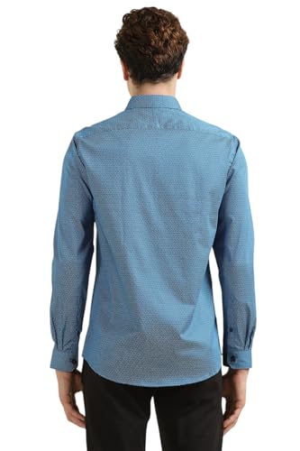 Allen Solly Men Blue Slim Fit Print Full Sleeves Formal Shirts