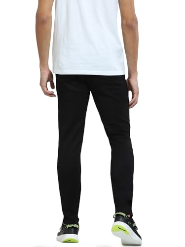 JACK & JONES Mens Black Glenn Slim Fit Low Rise Jeans