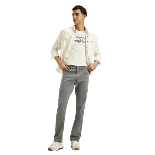 Levi's Men's 513 Grey Slim Straight Fit Mid Rise Jeans