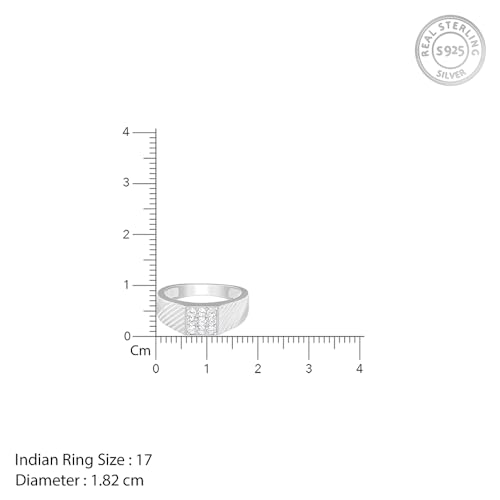 GIVA 925 Silver Steezy Ring For Him, Fixed Size, Indian -17 | Gifts for Men and Boys | With Certificate of Authenticity and 925 Stamp | 6 Months Warranty