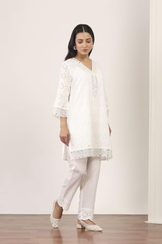 Rangriti Cotton Solid Straight Festive Kurta With Pant And Dupatta