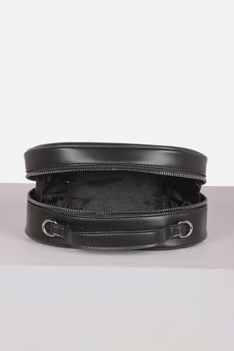 Van Heusen Women Black Solid Casual Handbag