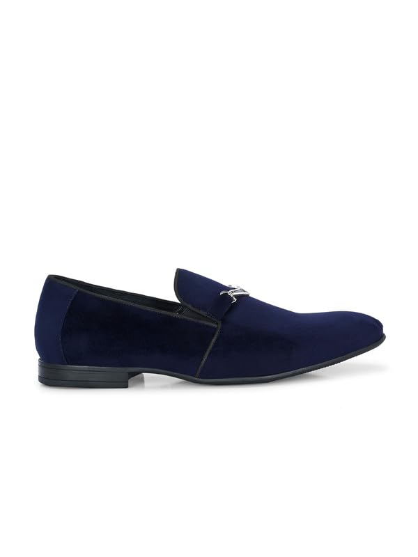 HITZ Men's Blue Leather Slip-On Shoes - UK 11