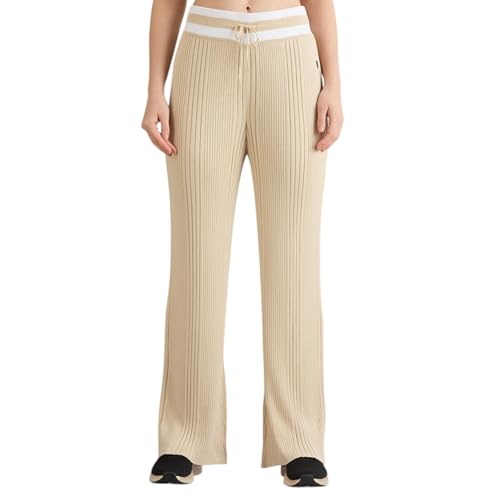 Skechers-2125 Women's Trousers-Flat Knit PANTS-PT0132ID-NTBL-XL Natural/Blue