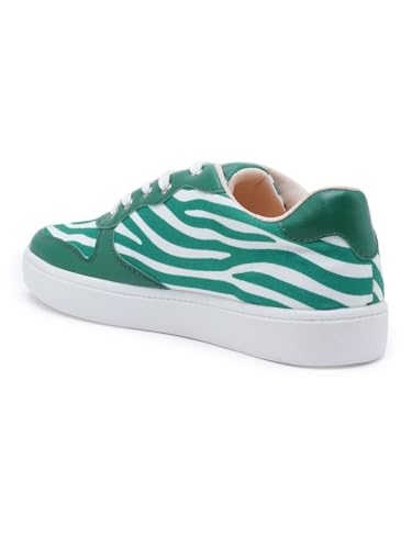 THE QUIRKY NAARI Green - Z Sneakers in Playful Pattern | Green | 5 UK