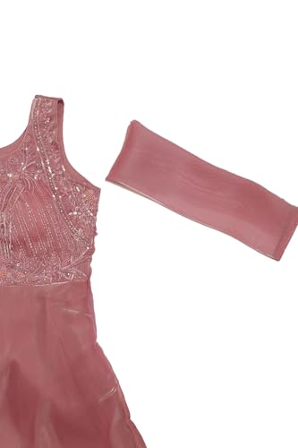 Soch Women's Organza Floor Length Gown (OWA5CD22582_Pink