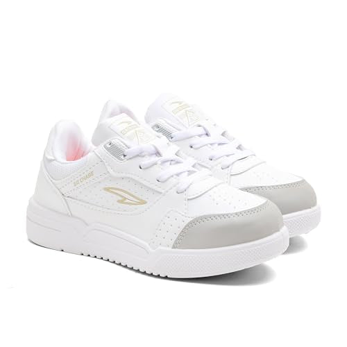 ASIAN Men MEXICO-01 Stylish Casual Mid-Top Sneaker and Trendy Shoes with Laces for Men & Boys, Perfect for Wearing to Outings, and Comfortable All-Day Use, Lightweight and Durable (WHTLGRY) -UK 2