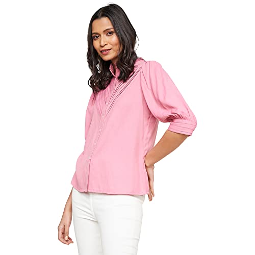 AND Women's Regular Fit Blouse (EE23AB042TTR_PINK XL)