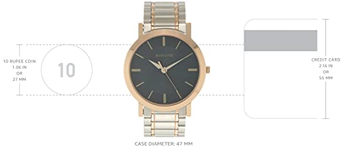 Sonata Beyond Gold Quartz Analog Blue Dial Two Toned Silver and Rose Gold Stainless Steel Strap Watch for Men - NT77108KM02W