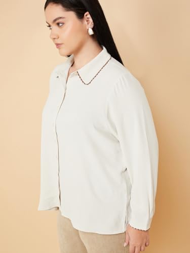 Max Women Textured Shirt (Beige_4XL)