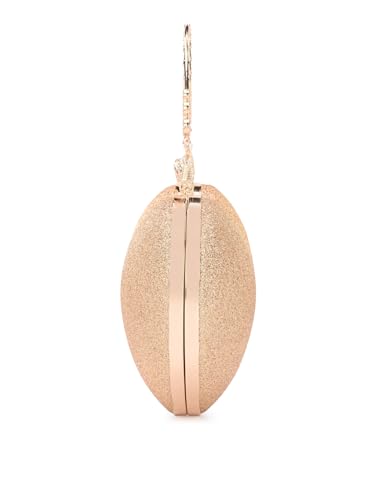 TOOBA Gold Heart-Shaped Glitter Clutch for Women – Sparkling Party Purse with Crystal Handle, Perfect for Weddings, Receptions, Festive & Evening