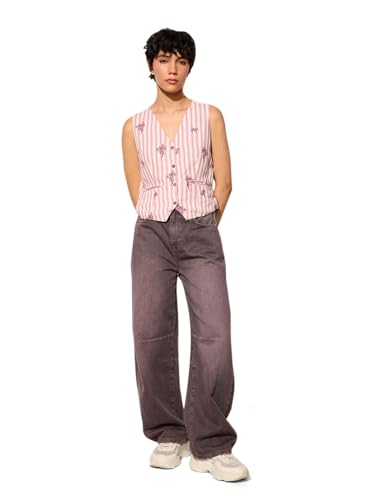 ONLY Women Regular Fit Pink Waistcoat