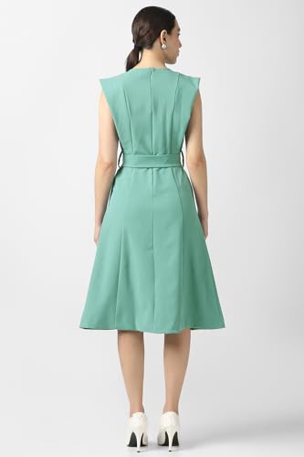Van Heusen Women's PolyesterBlend Modern Knee-Length Dress (VWDRCRGFG43860_Green